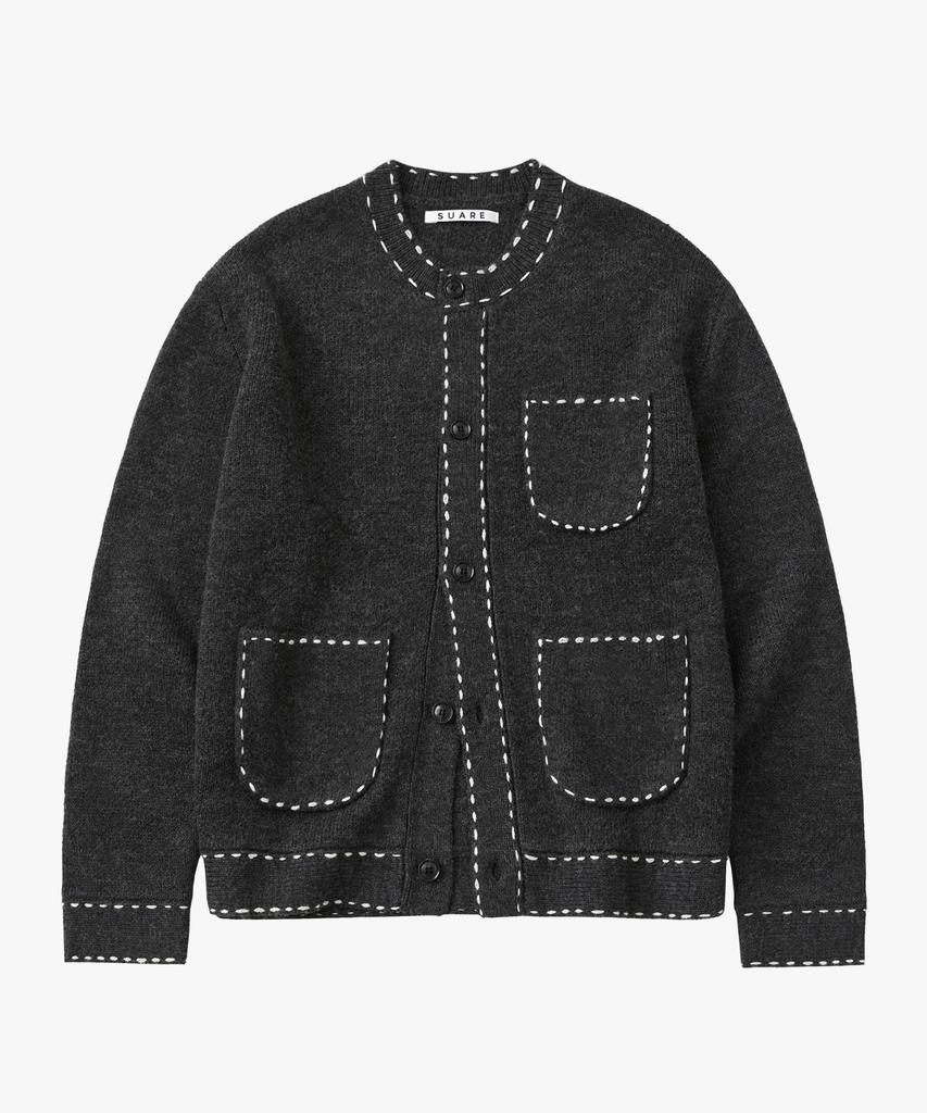 SUARE Wool Hand-Stitched Round Cardigan - 3 Colors