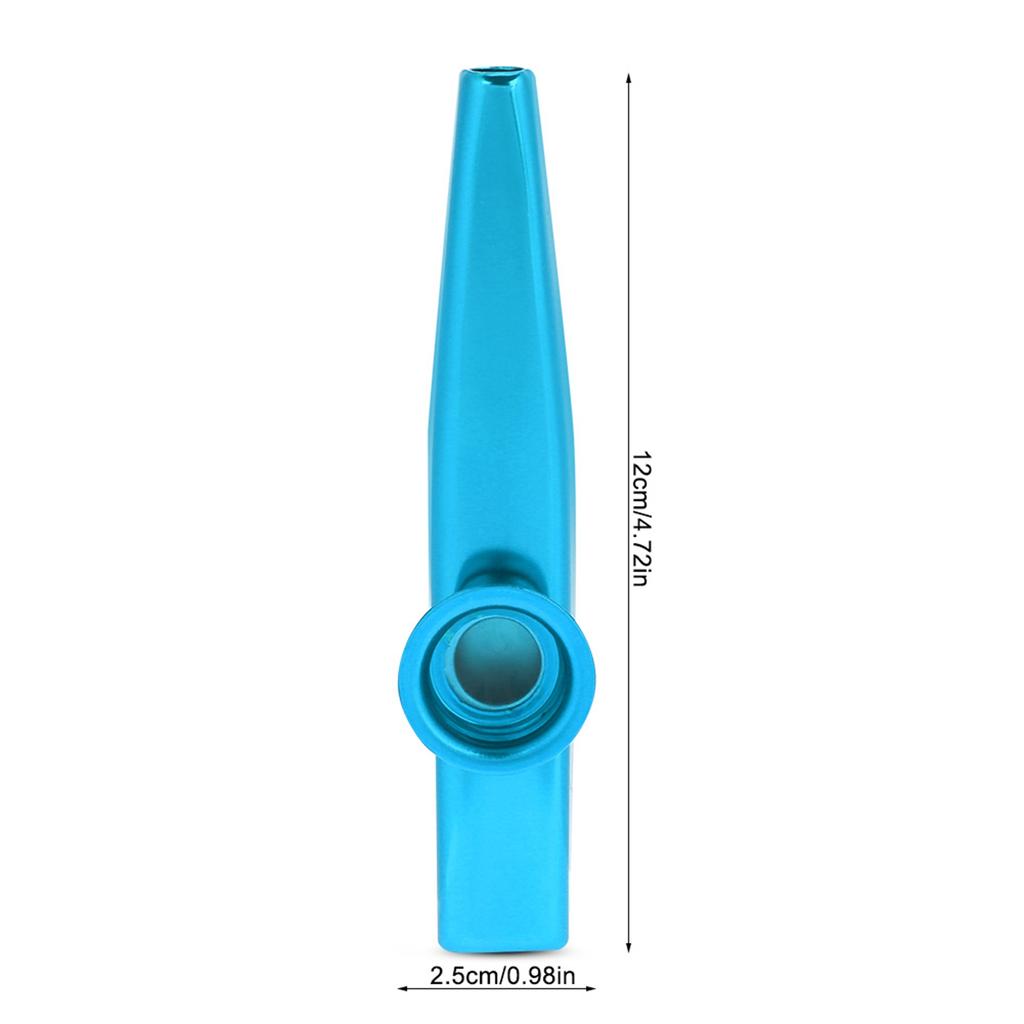 Durable Metal Kazoo Flute Mouth Music Instrument Accessory (Blue)