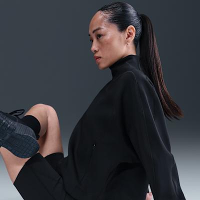 Women's Nike Sweatshirts Women's Black Stand Collar Moderate
