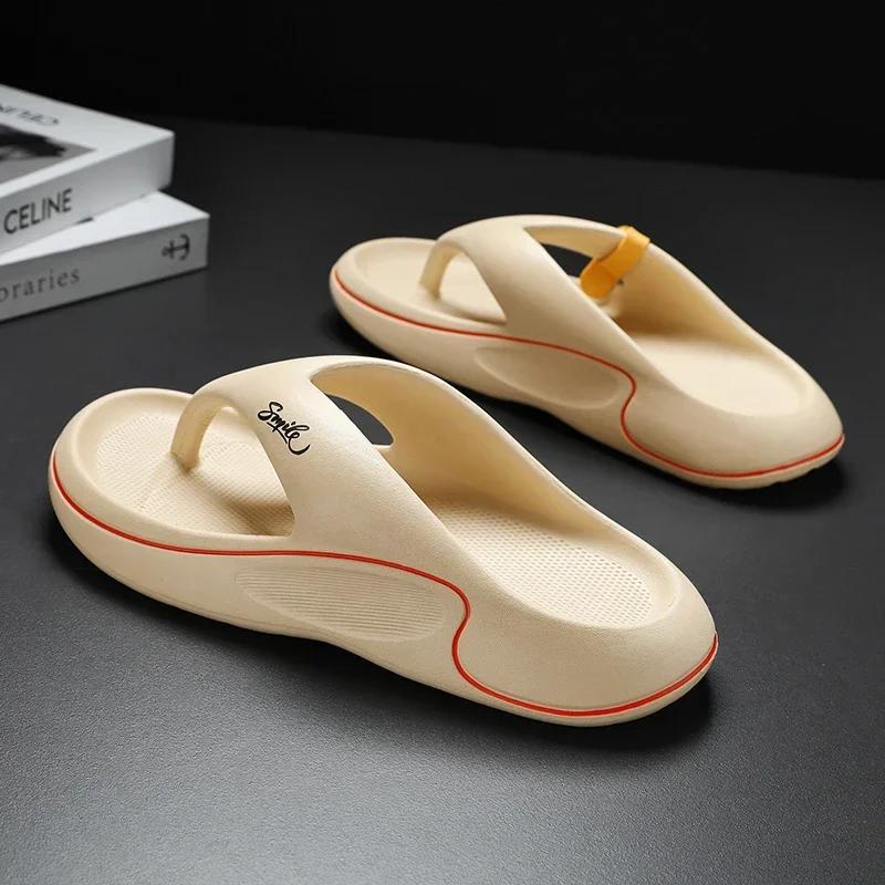 Summer Men Flip Flops Soft Sole EVA Beach Slippers for Men Outdoor Platform Casual Shoes Home Non-slip Bathroom Slides Shoes