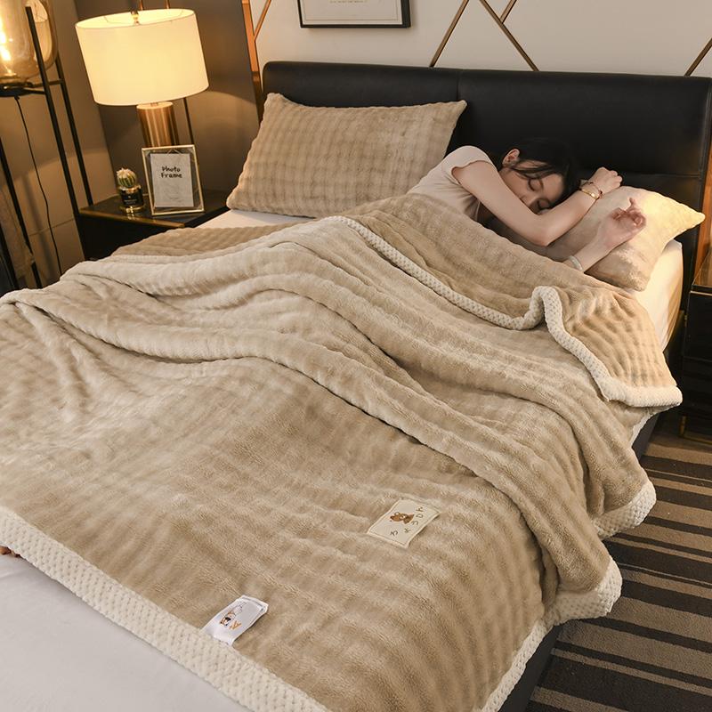 Luxurious Plush Flannel Blanket - Thick Soft Cozy For All Seasons Perfect For Bed, Sofa, Or Office Naps Elegant Home Decor