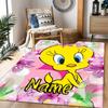Looney Tweety Clouds Customize Your Name Area Rug Suitable for Game Room Outdoor Kitchen Balcony Anti-slip Rug Decorate Offices Wedding Party Gift