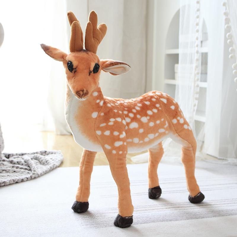Simulation Squatting Dog Shepherd Dog Spotted Dog Doll Plush Toy Tiger Sika Deer Doll Children'S Ragdoll