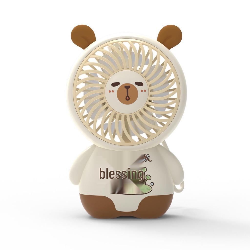 Hitzeblindender USB-wiederaufladbarer Kühlender Capybara Mini-Ventilator: Ideales Studentengeschenk