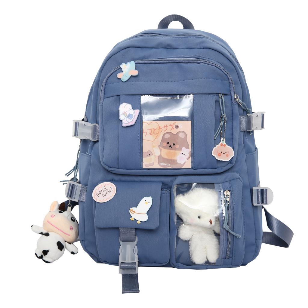 Junior high school schoolbag backpack girl cute bear doll backpack large capacity sweet student schoolbag