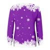 Damemote juletrykt langermet løs sweatshirt med rund hals