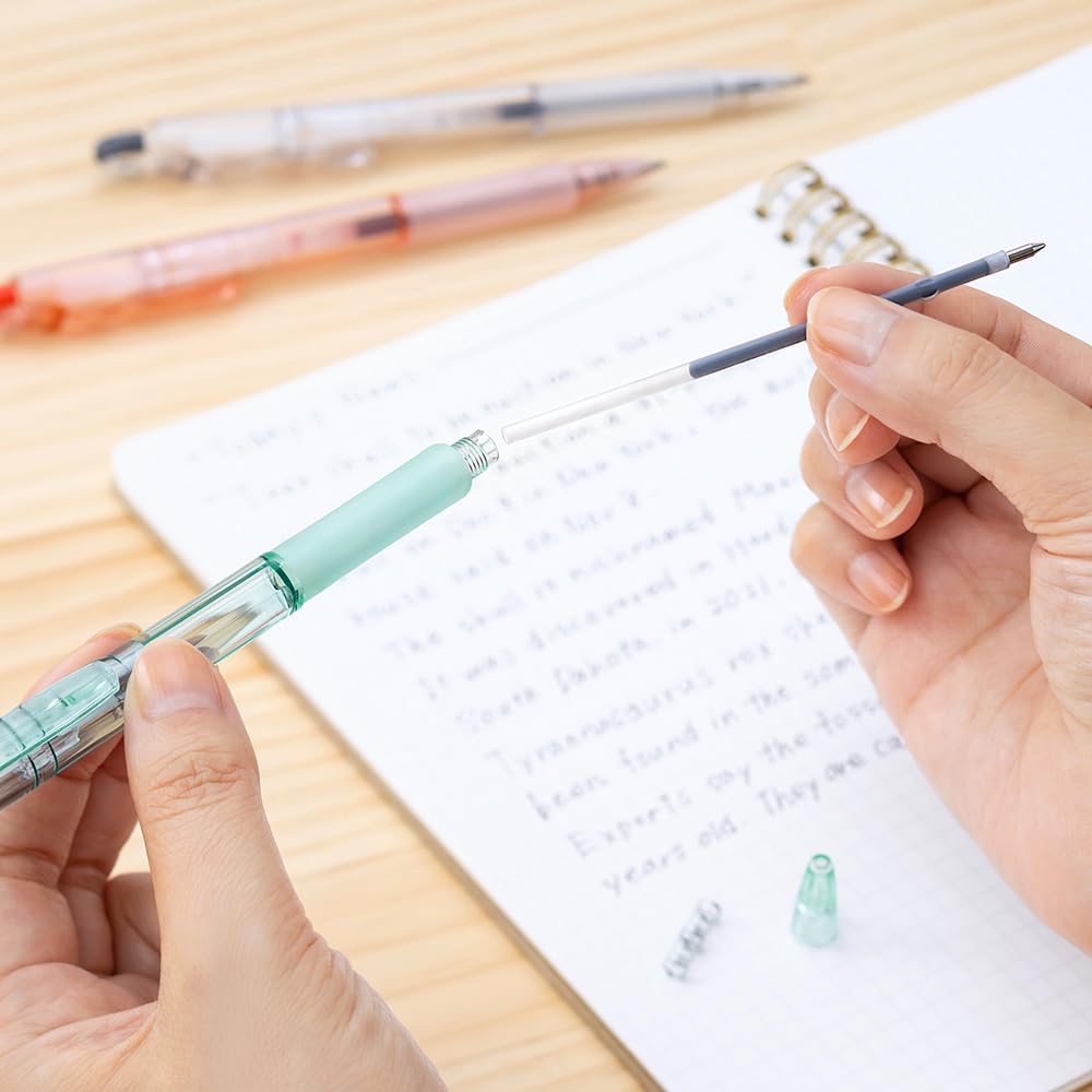 Zebra Jim Knock Ballpoint Pens with Water 10 Pens Oil-Based Biotube, 0.7mm, Clear, (B-BI-KRB-WC)