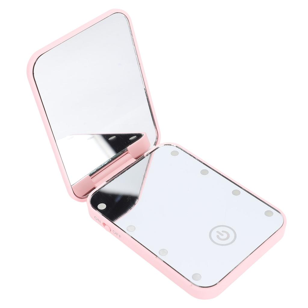 Compact LED Travel Makeup Mirror 2 Sided Magnification Rechargable Portable Handheld Small Lighted Cosmetic Mirror