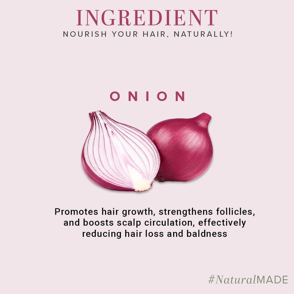 KHADI NATURAL Onion Shampoo Sulphate Paraben Free for Hair Growth, Dandruff Control, All Hair Types 650ml Pack of 2