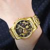 WWOOR Skeleton Watch Trendy Business Men's Watches Waterproof Fashion Quartz Men's Watches