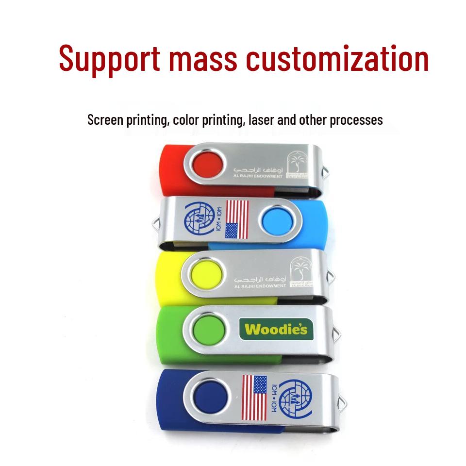 Multi-Capacity Swivel Clip USB Flash Drive with Metal Shell