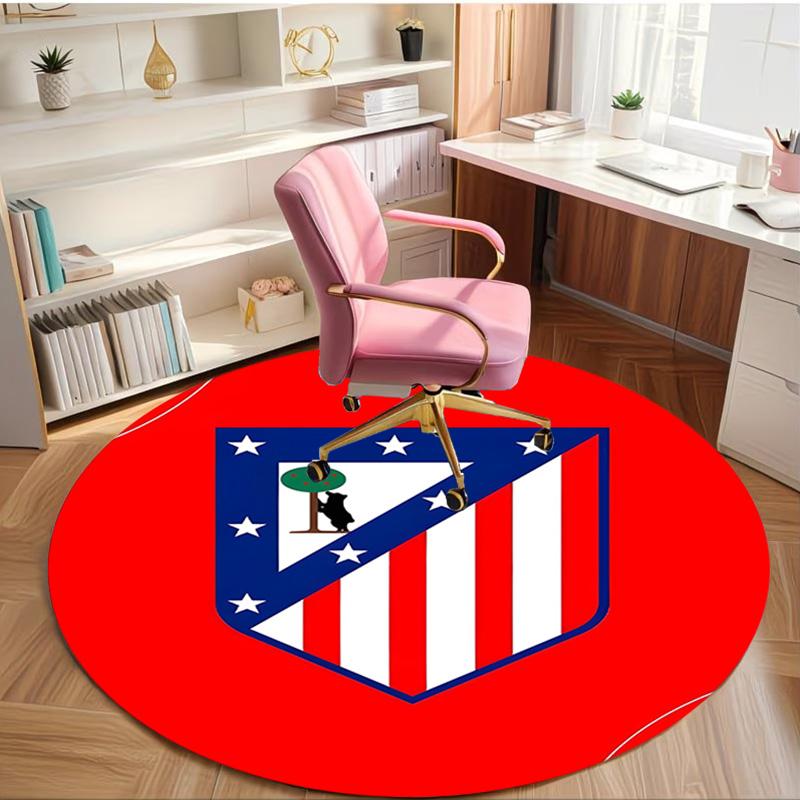 Football Club Print Round Rug, Washable Floor Carpet, For Entryway Dorm Laundry Room Office Study, Home Decor Birthday Christmas Gift