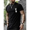 Poker 'K' Men's Short Sleeve T-shirt Casual Multicolor Top For Men Cotton Loose Oversized T Shirt Personalized Trend Tees