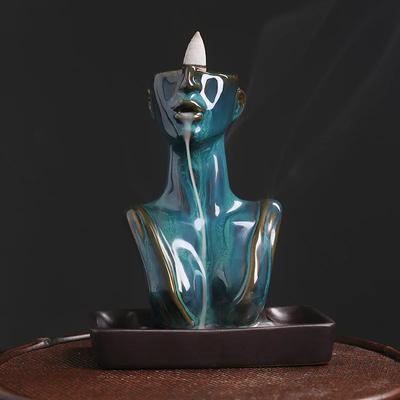 Kreative Keramik Räucherstatuen Rückfluss Räuchergefäß Schönheit Sandelholz Ornament Räuchergefäß Heimdekoration