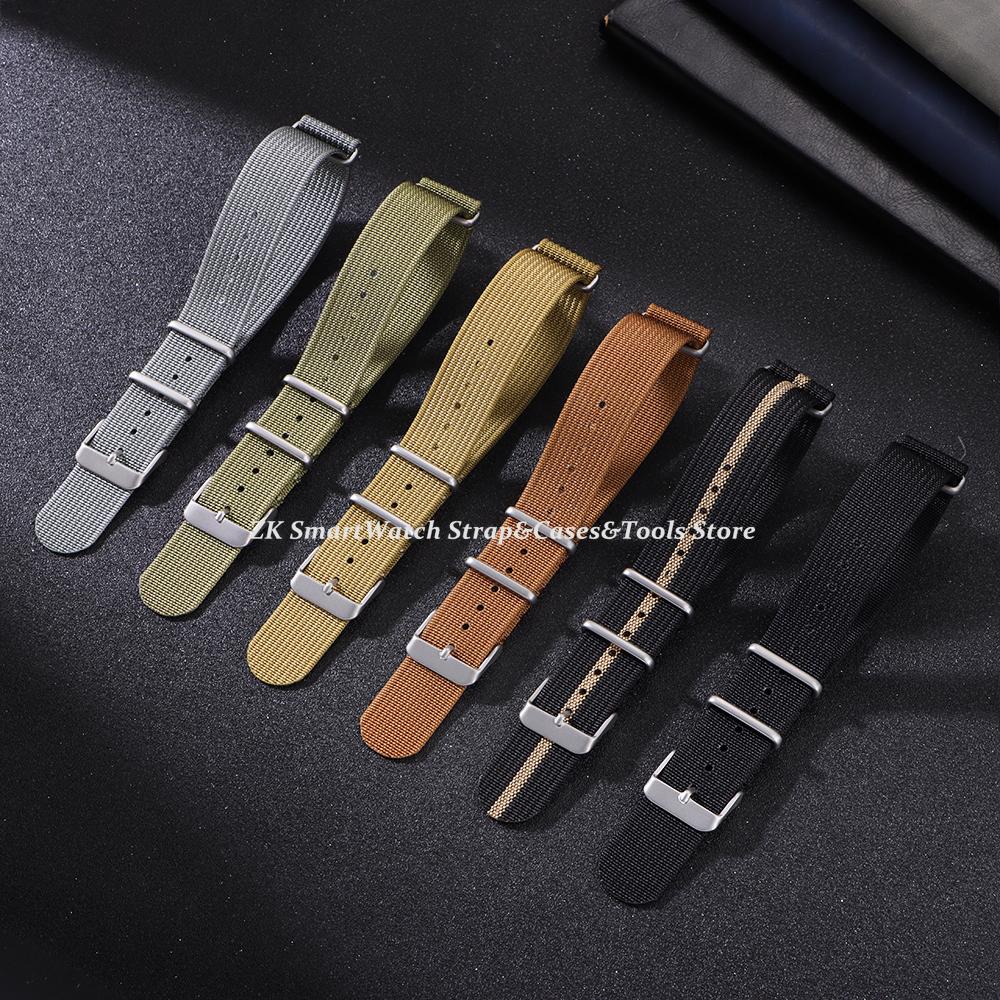 18mm 20mm 22mm Ribbed Nylon Watchband for Military Watch Strap Sport Bracelets Nylon Woven Watchband Women Men Bands Accessories