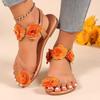 New Sandals Flat Women's Shoes Transparent with Sweet Flowers Beach Sandals