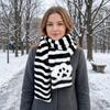 Soft Winter Scarf Stripe Long Plush Muffler Kawaii Neck Wrap  Daily Wear