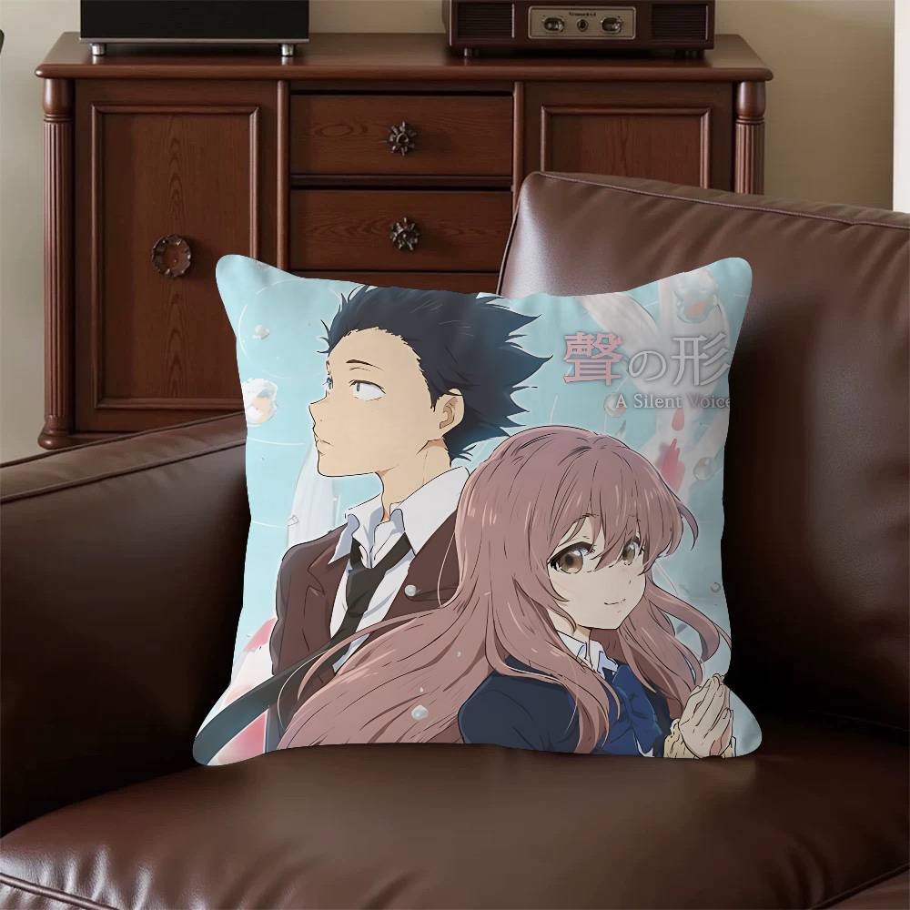 A S-Silent Voice Pillow Cover Sofa Cushion Cover Home Room Decoration Children Gift