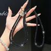 Bling Crossbody Chain Strap Rhinestone Beaded Phone Chain Portable Crystal Phone Chain  For Women