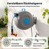 30m Automatic Garden Hose Reel Wall-Mounted, 9-Way Spray Gun, UV-Resistant, Frost-Resistant, 180° Swiveling – incl. Wall Bracket & Mounting Material