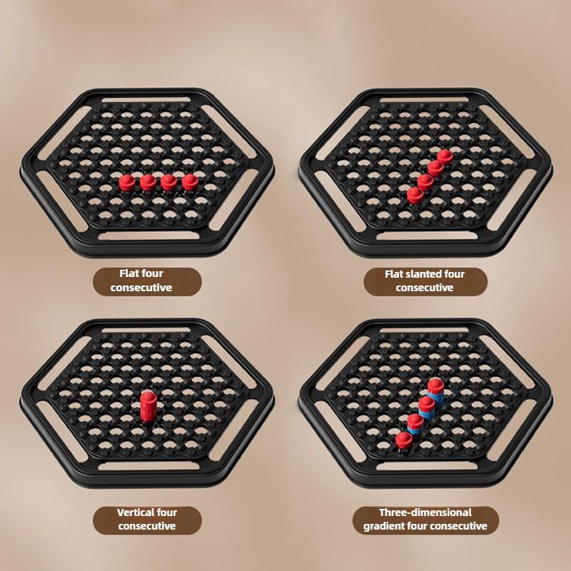 Connect Four Board Game Parent Child Interactive 3D Spatial Thinking Training Children's Board Game Puzzle Toys Birthday Present