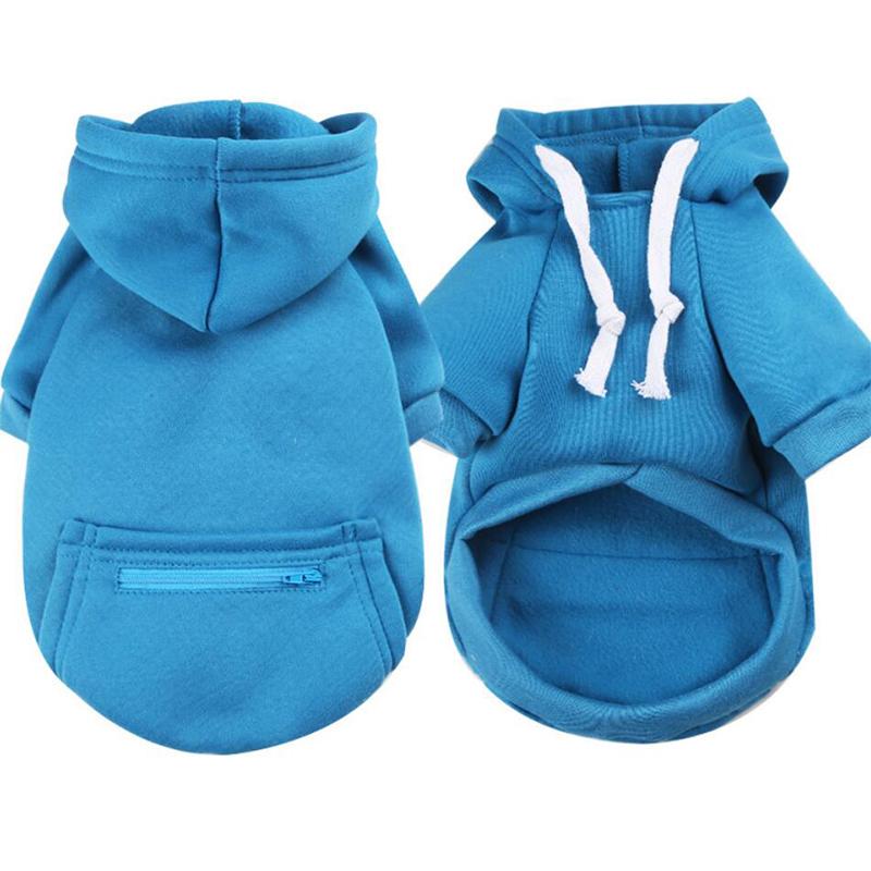 Doe Pet Winter Sweatshirt Warm Dog Outfits Blank Dog Hoodie Clothes Comfortable Dogs Cloth Wholesale Multi Color Polyester (Blue,Xl) синий