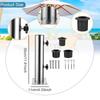 Patio Umbrella Stand Base Pole Holder Easy to Install Deck Umbrella Mount Holder Bracket for Outside Lawn Balcony Yard Garden