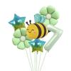 6Pcs Bee Daisy 40Inch Number Foil Balloon Set 1-9 Years Old Birthday Anniversary Graduation Baby Shower Party Decoration