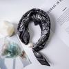 Pearl Magnetic Buckle Silk Scarf Double Square Scarf Necklace Chain Scarf Neck Pattern Small Scarf