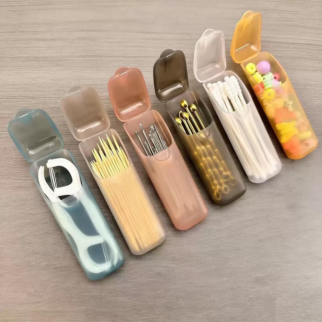 Mini Portable Storage Boxes,Small Parts Organizer Travel Toothpick, Dental Floss, Pill, and Jewelry Storage Compartments