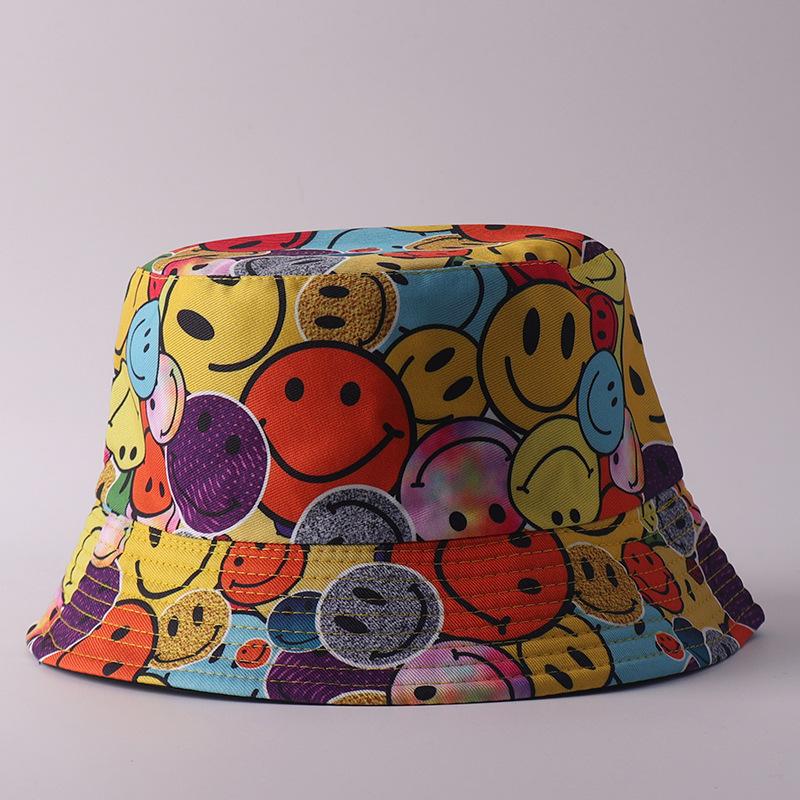 Digital printing small edge bucket hat spring and summer double-sided can wear outdoor sunshade basin hat spot