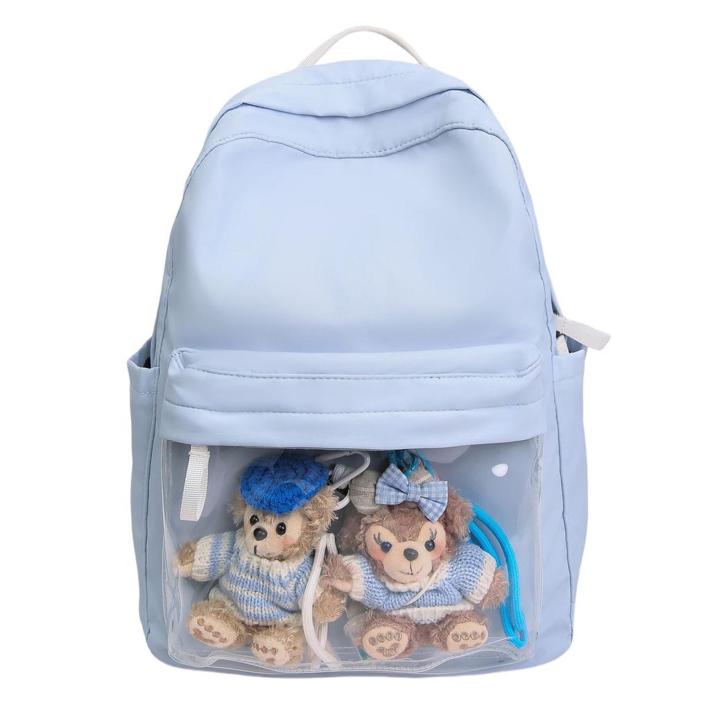 School bag summer ins fresh high value sweet girl travel back junior high school students transparent interlayer