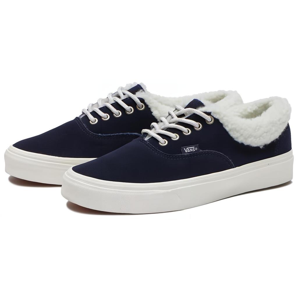 Vans Couro Autêntico Lã Casual Cano Baixo Tênis de Skate Unissex Azul VN0A5JMRJDU