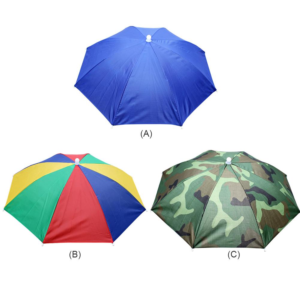 Foldable Head Anti-UV Outdoor Umbrella Hat Anti-Rain Fishing Caps Portable Travel Hiking Beach Fish Tackle Rain Gear