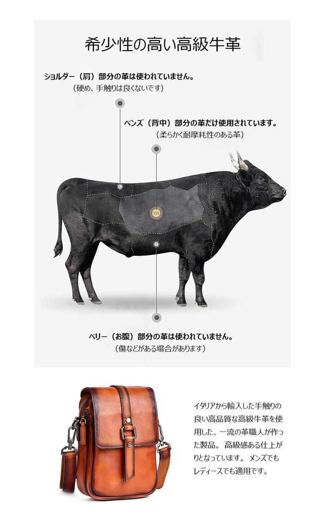 Whatna Antique-Style Tanned Natural Cowhide Leather Mini Shoulder Bag for Men, Small Messenger Bag, Shoulder Pouch, Vertical Design, Fits iPad Mini,