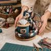 Pre-cut Fabric Sewing Kit Quilted DIY Patchwork Tissue Box Kit, with Pre-Cut Fabric, Hand-sewing Craft Whimsical Woodland Animal Box, for Adults