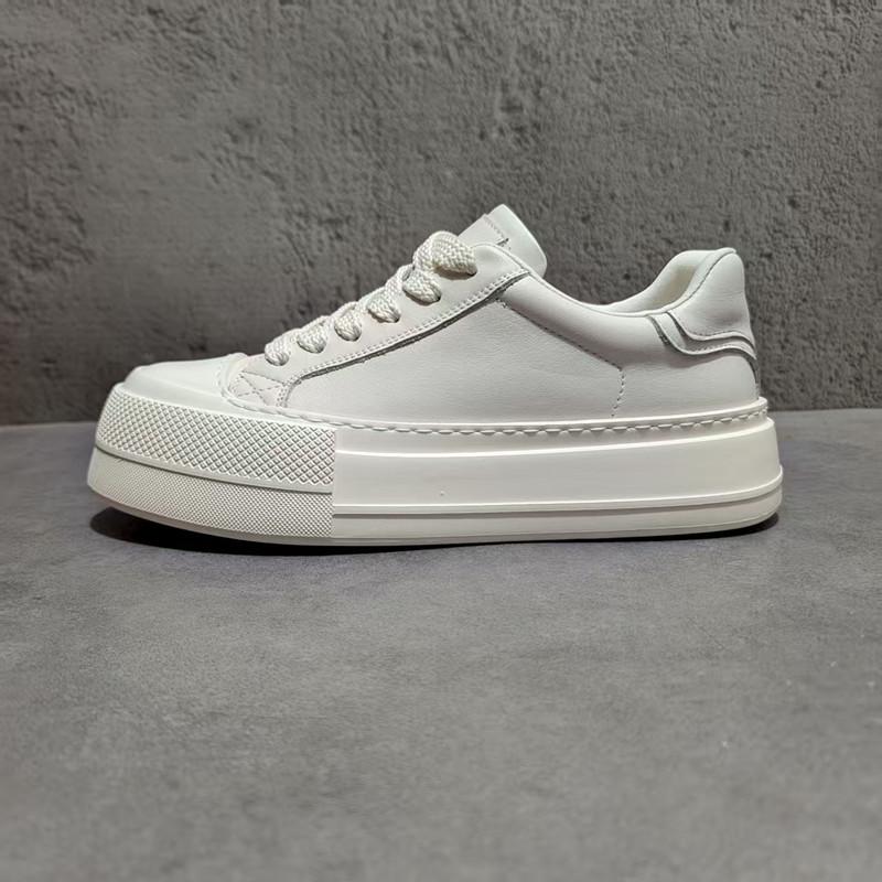 

2025 Мужские Роскошные Повседневные Кожаные Кроссовки - Высококлассные, Увеличивающие Рост, Спортивная Обувь на Толстой Подошве 38 белый