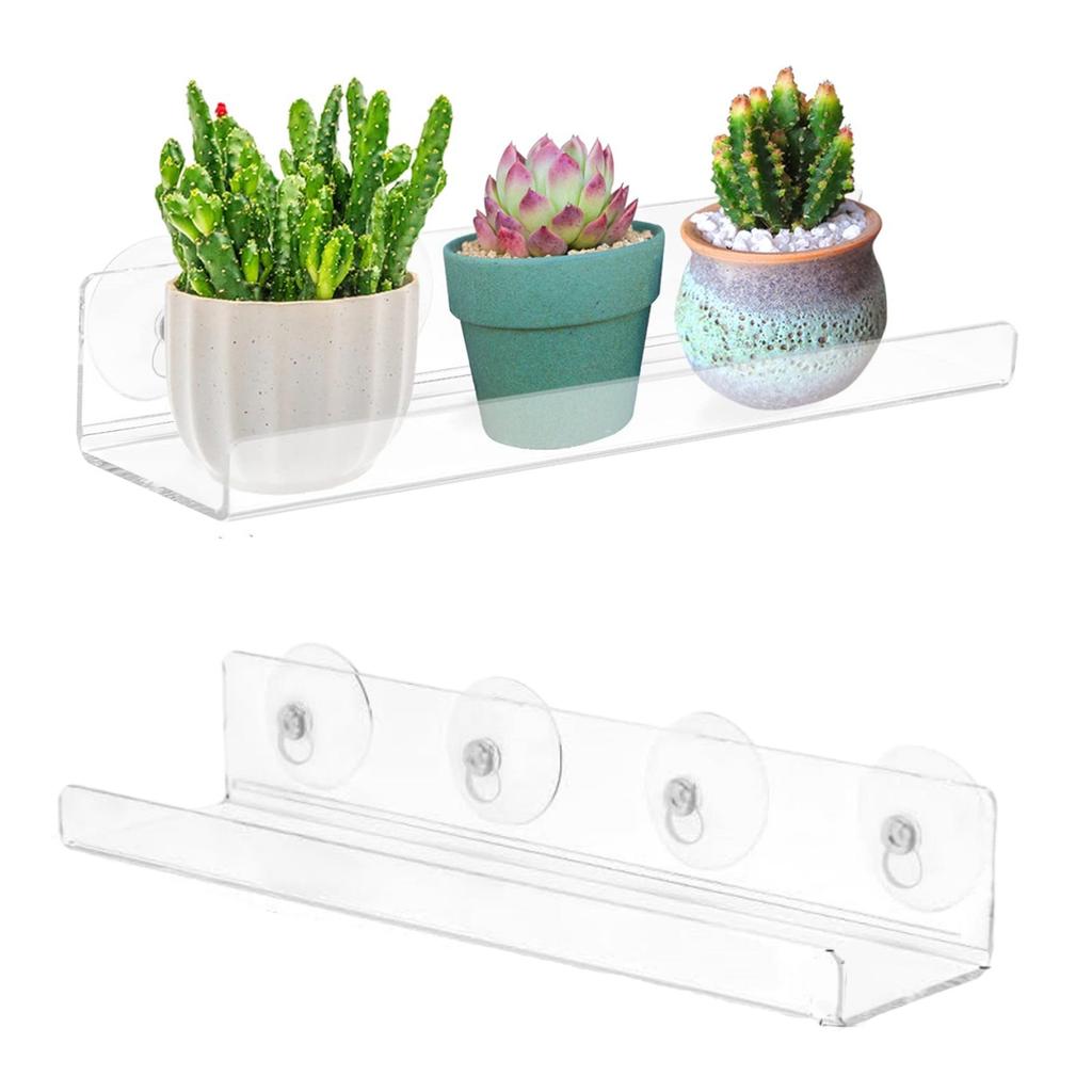 Acryl Fensterbankverlängerungsregal Saugknopf Pflanzenständer für Balkontöpfe Indoor Kräutergarten und Sukkulenten Pflanzgefäße