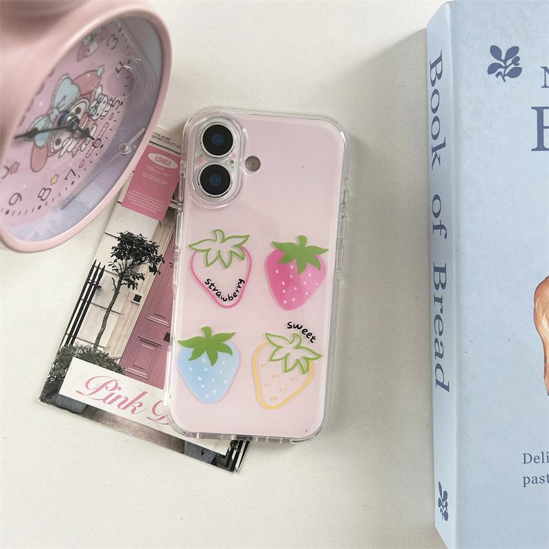 

Chic 3D Strawberry Apple Case for iPhone 17, 16 Pro Max, 15 Pro – Premium Feel iPhone 17 Pro