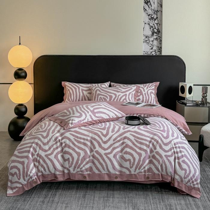 High-End Abraded 4Pcs Set Of Pure Cotton Thickened Light Luxury Cotton Super Soft Bedding Direct Sales