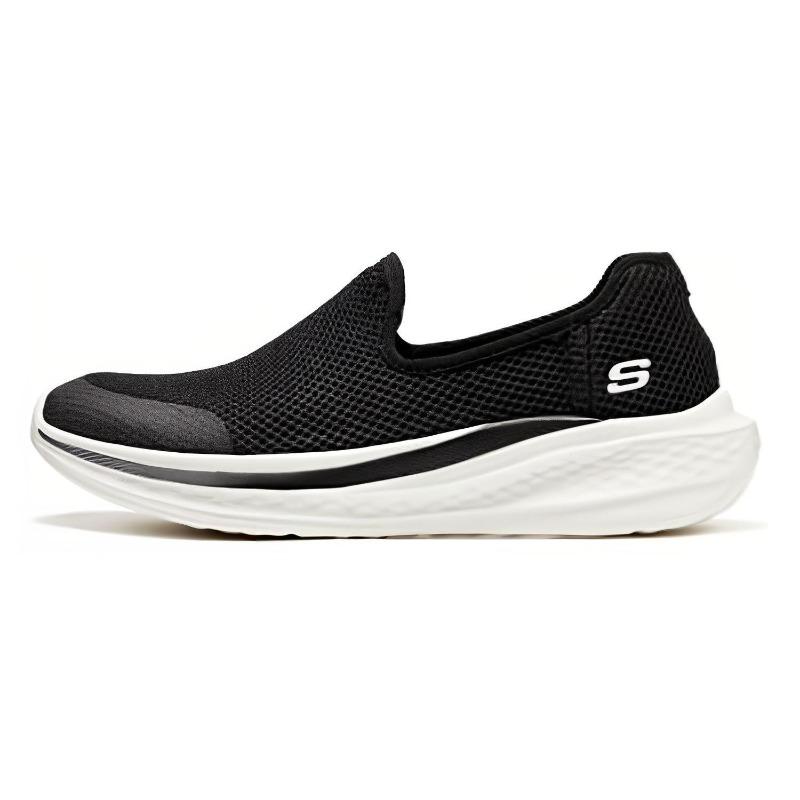 Skechers SLADE Men Black White Low Top Casual Shoes Mesh Versatile Comfortable 210943-BKW 42.5