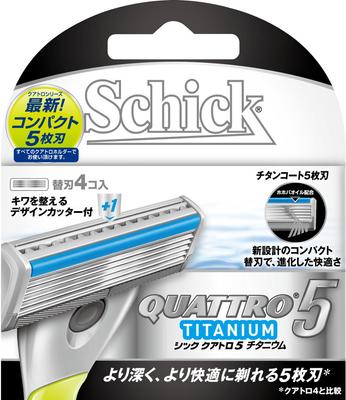Schick Quattro 5 τιτανίου ανταλλακτική κεφαλή 5 λεπίδων (4 τεμάχια)