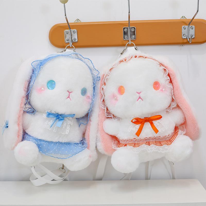 Lolita Rabbit Backpack Japanese Style Girl's Heart Cute Little Rabbit Plush Bag for Girls Birthday Gift