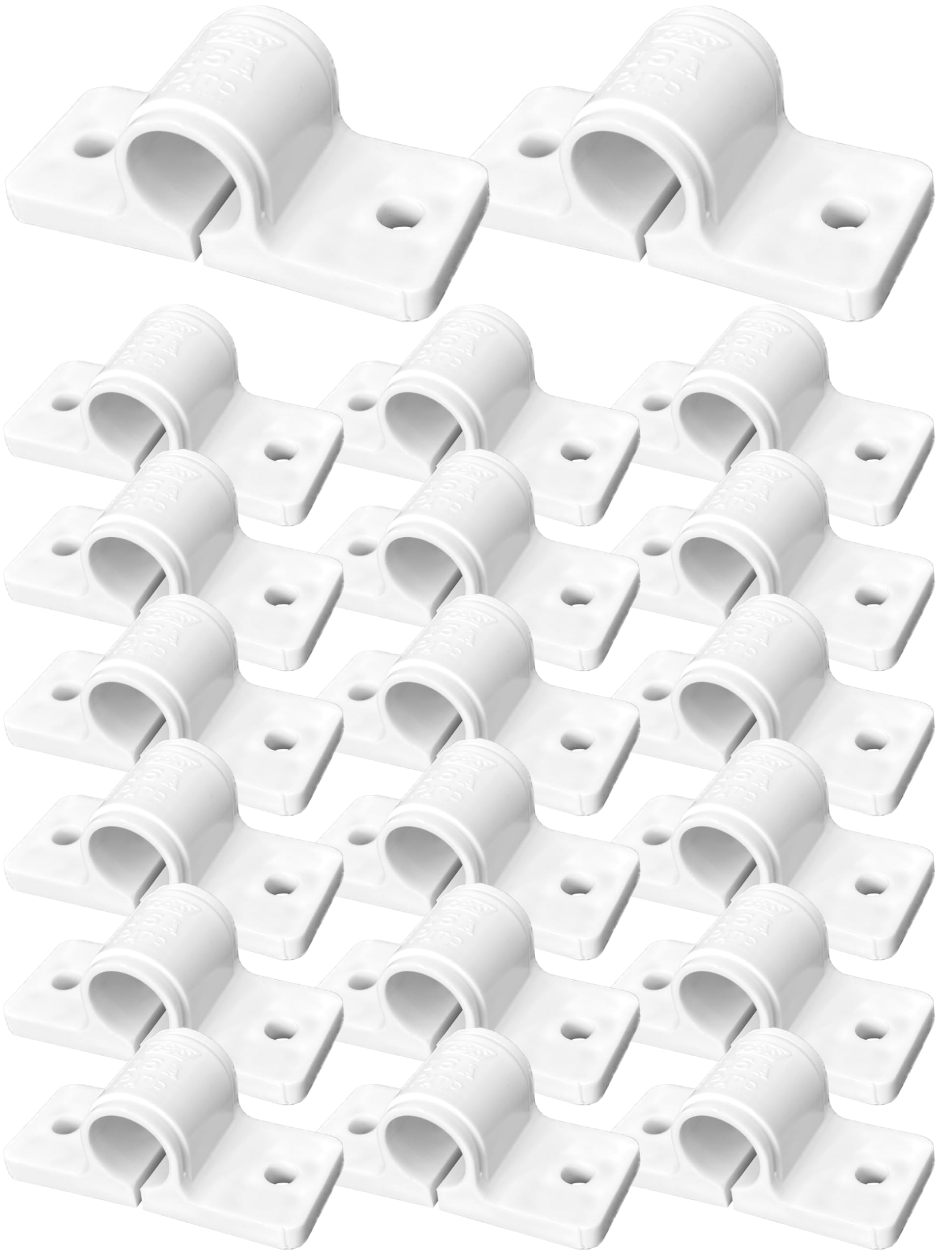 

Koei Kasei Resin Saddle Bands, 13mm Pipe Fixing Brackets, Joints, Wiring, Cable Fixing Brackets, Wall Mount, White, 20 Pieces, KFBS01-5700