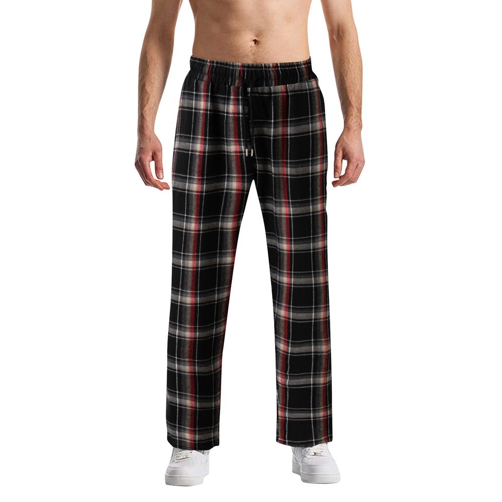 Pantaloni casual cu dungi în carouri pentru bărbați Pantaloni de pijama casual pentru bărbați