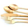 5Pcs/Set Stainless Steel Gold Dinnerware Set Cutlery Set Matte Wedding Family Hotel Tableware Knife Fork Dessert Spoon