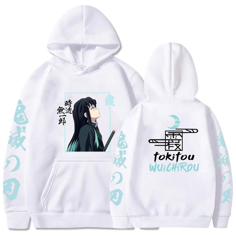 Demon Slayer Tokitou Muichirou Anime Hoodies Top Spring Autumn Japanese Style Hoodie Loose Casual Style Unisex Sweatshirt
