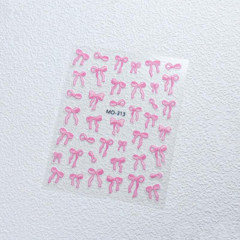 3D Ballet Bow & Ribbon Nail Stickers - DIY Nail Decals & Embossed Ornaments