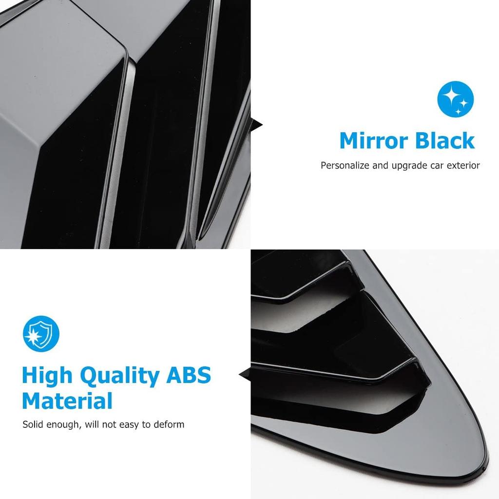 Rear Side Window Louvers Compatible For    2024 2025 2026 Kia K5 Accesories Sport Style Air Vent Cover (Glossy Black)