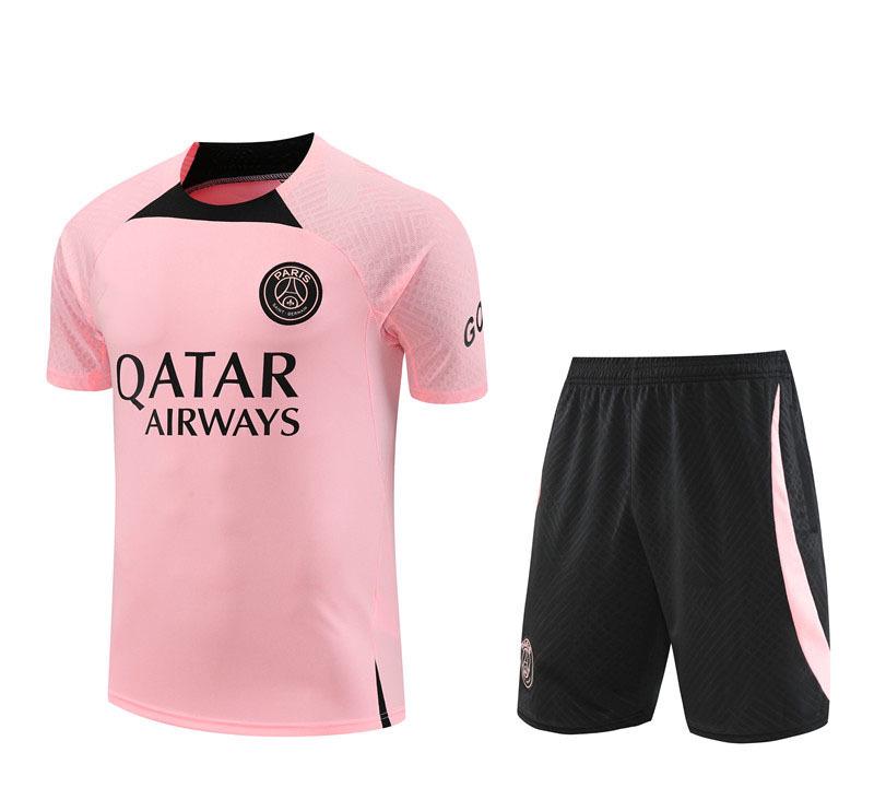 Paris Short Sleeve Training Jersey Set for Adults & Children - Summer Pre-Match Sports Kit